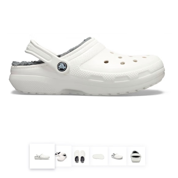 CROCS Shoes - Crocs White host pick fur-lined Crocs Womens 6 GUC